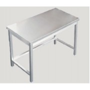 STAINLESS STEEL TABLES ON LEGS WITH LOWER FRAME